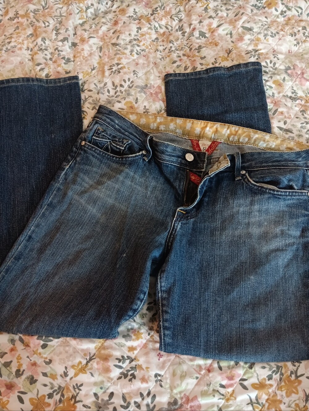 size 12 lucky brand jeans low rise euc